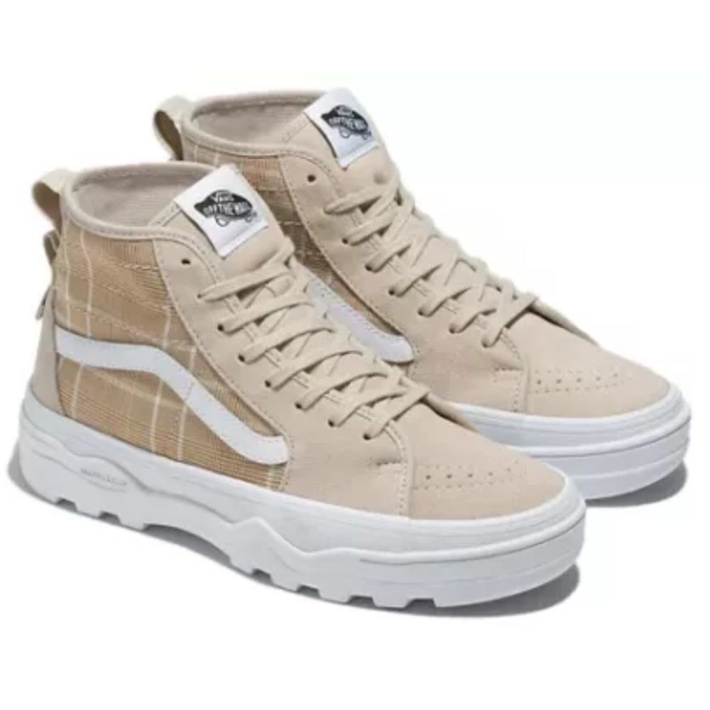 Vans Brown lug platform tan plaid Sentry Sk8-Hi WC Sneakers men’s 9 women’s 10.5